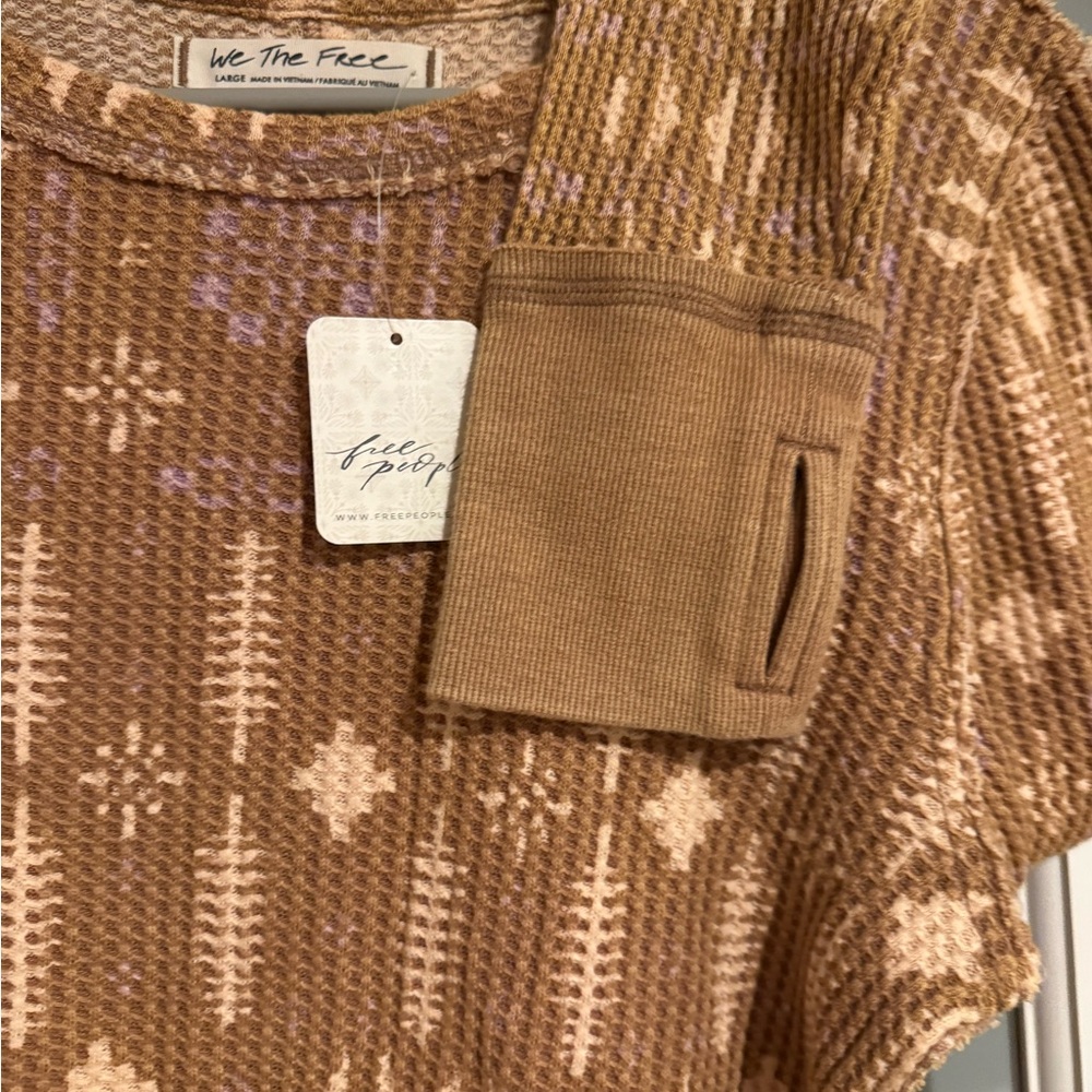 Long sleeve free people waffle